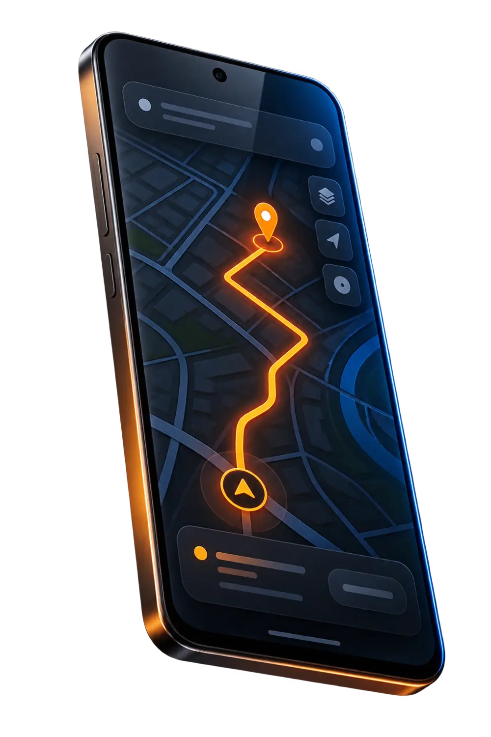 Điện thoại Android 3D hiển thị đường dẫn điều hướng